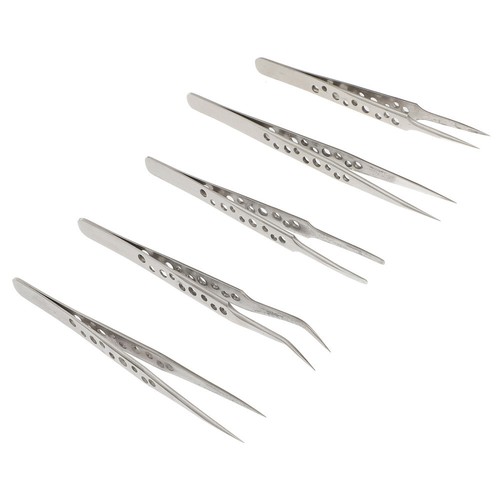 5 Pcs Precision Tweezers for Electronics Professional Stainless Steel - 第 1/11 張圖片