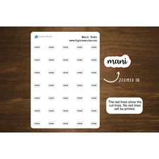 Mani Text Stickers | Manicure Script Stickers for Planners  | Mini Scripts