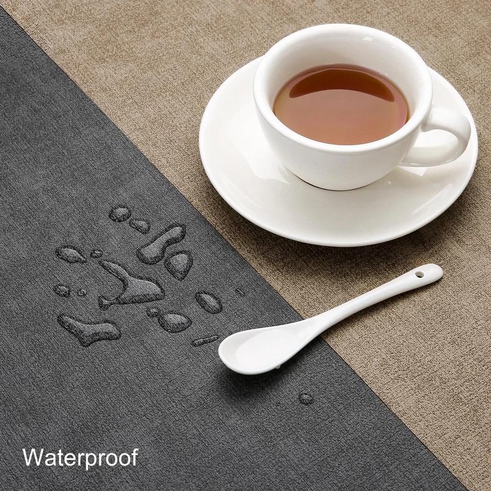 Table Runners 55 Inches Long, Dual-Sided Faux Leather Farmhouse Table Runner ... - Image 3 of 4