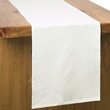 Table Runner 108 Inches Rustic Table Runner Cotton Plain 12x108 Inches White