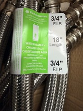 Fluidmaster 18" Braided SS Water Heater Supply Line Connector 3/4" FIP of 10 pcs