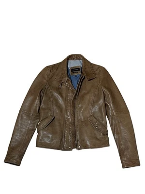 Massimo Dutti Echtleder-Jacke Lederjacke Größe S Frauen Braun Vintage - Bild 1 von 4
