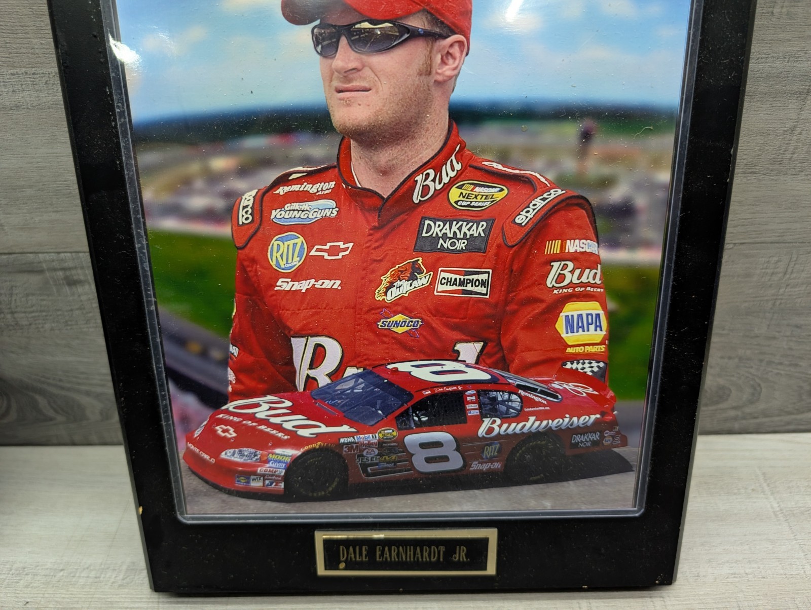 Two DALE EARNHARDT JR NASCAR #8 WALL PLAQUE Budweiser Little E. 