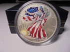 1999 Painted SILVER Eagle In Box 1  troy oz of 99.9% pure silver