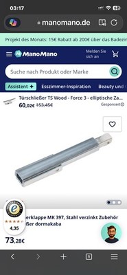 Mitnehmerklappe MK 397, Stahl verzinkt | Zubehör Türschließer dormakaba