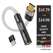 2026 Latest USB C DAC Audio Adapter with Headphone Amplifier, USB C Black DAC