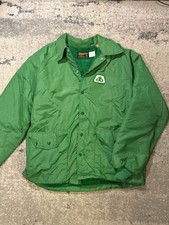 Unisex/L Vintage Pioneer Seeds Green Insulated Swingster Coach Jacket CLEAN
