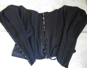 Black Hook & Eye Front Lace Up Back Women Body Shapewear Waist Shaper Corset