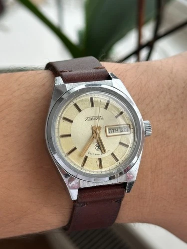 Vintage Rare Men's Watch Raketa 2628H Rolex Made in USSR Soviet Union Gold Dial