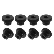 Knurled Thumb Nuts, 8Pcs M5 Carbon Steel Nut High Head Through Hole, Black