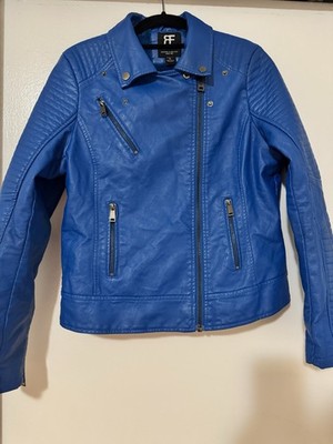 REDFOX Quilted Biker Jacket Blue Zip Women s L Long Sleeve Casual RN#94657
