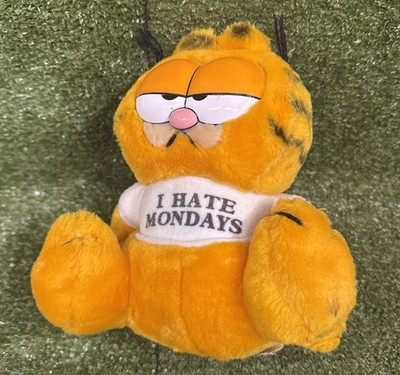 Vtg Garfield the Cat Plush Stuffed Animal I Hate Mondays Shirt 1981 Dakin 8''