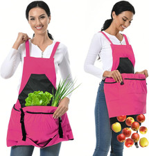 Gardening Apron, 8Oz Waterproof Canvas Garden Apron with Quick Release Pockets f