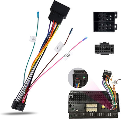 16 Pin ISO Radio Wiring Harness Adapter for Android Car Stereo Radio, Power Cabl