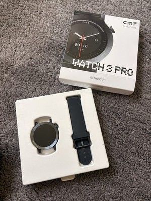 CMF by Nothing Watch Pro 46mm Metal Gray Case Black Silicone Band Android/iOS