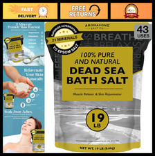 Pure Dead Sea Salt Spa Bath Soak - 19 Lbs Fine Grain Bulk - Relax Muscles  Skin