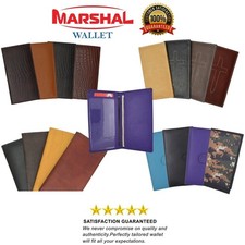 Checkbook Cover Holder Super Slim Plain Mens Womens Genuine Leather Cowhide New