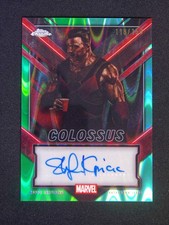 2025 Topps Chrome Deadpool Stefan Kapicic Colossus Green/Aqua RayWave Auto /150