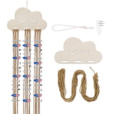 Bow Holder for Girls' Hair Bows, with Concrete Wall Hooks, Coffee