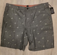 King Street Collection Shorts Mens 36W Gray Palm Tree Print Tailored Fit NWT