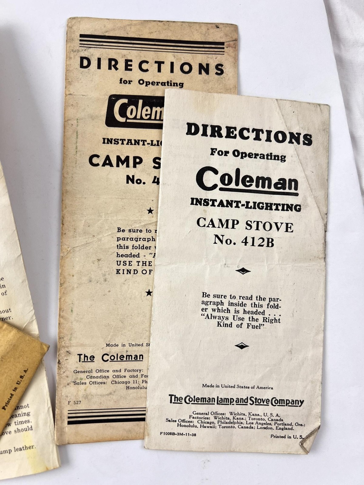 Vintage Coleman Stove Lantern Heater Parts Directions  40s 50s USA Manuals 531