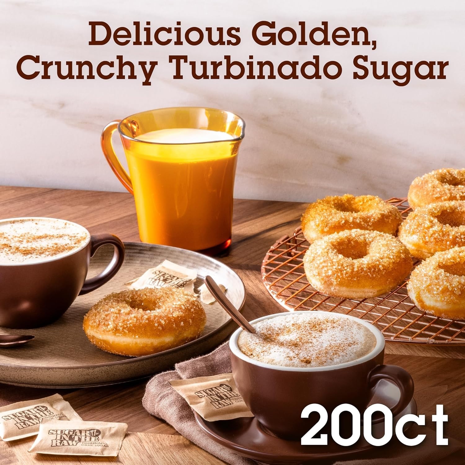 Sugar In The Raw Turbinado Cane Sugar Packets, 200 Count, Natural Sweetener for