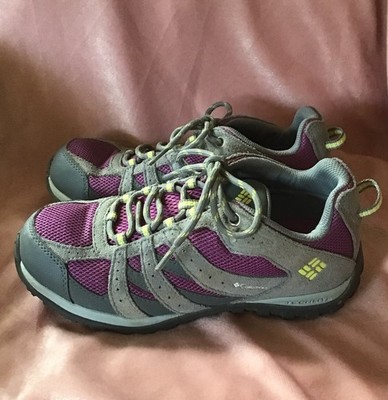 Columbia Techlite Womens Size 5 Waterproof Hiking Shoes Omni-Grip Gray Purple