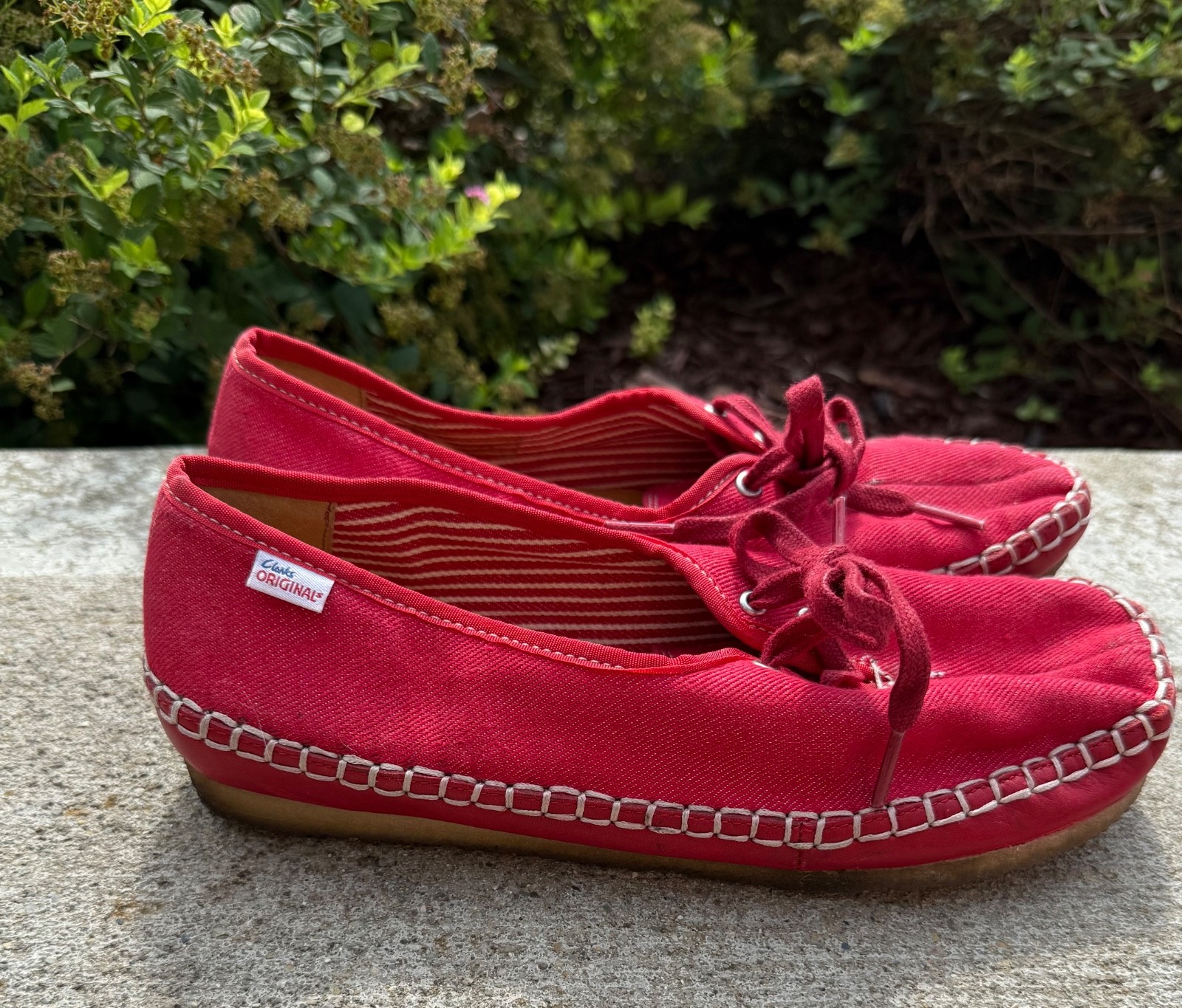 SAOLA Scarpa mocassini Clarks originale Faraway Beach tela suola crepe taglia 7