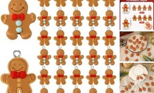 64 Pcs Gingerbread Man Charms, Christmas Gingerbread Resin Charm Beads