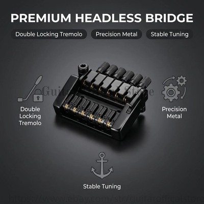 Black Headless electric guitar bridge(There are slight scratches on the surface)