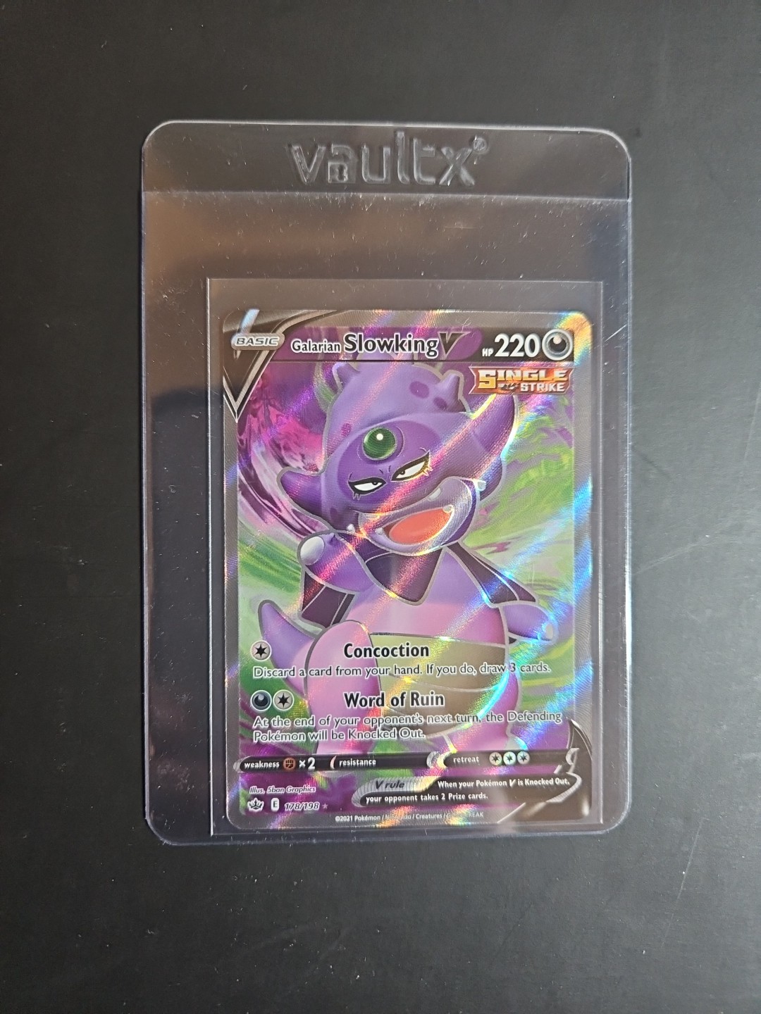 Pokémon TCG Galarian Slowking V 178/198 Full Art Chilling Reign NM