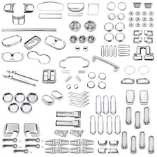 Chorme Interior Full Set Exterior Hinges Covers Kit For Jeep Wrangler JK 2007-17
