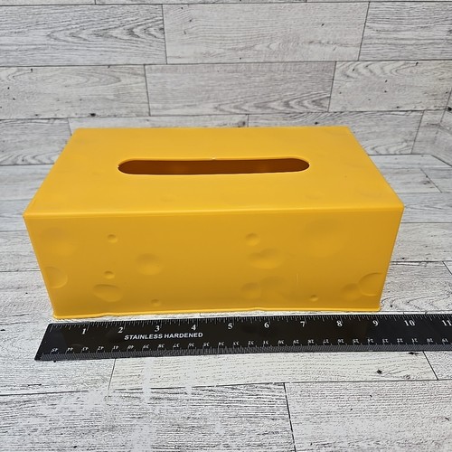 Yellow Cheese Novelty Tissue Box Covers Lot of 2 Plastic Green Bay Packers - Picture 2 of 6