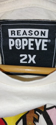 Reason Popeye Graphic XXL T-Shirt Streetwear Olive Brutus Collab Cartoon Hip Hop - Picture 4 of 5