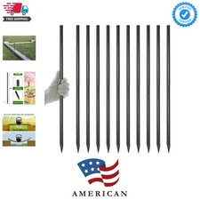 Rebar Stakes 24 Inch 10 Pcs Landscape Timber Spikes 1/2", Heavy Duty Straight...