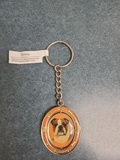 'Bulldog' Round Shape Spinner Dog Keychain KC-8 New with tag