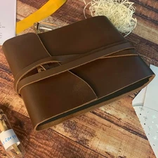 Leather Journal Writing Notebook Antique Handmade Daily Notepad Black Paper