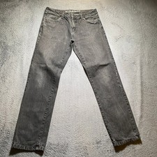 PEACOCKS Jeans Men's 32R Black Straight Fit Washed Casual Denim Trousers