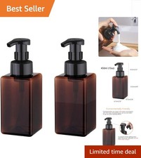 Multi-Purpose 450ml Refillable Foaming Soap Dispenser - Amber Design 2 Pack