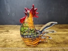 VTG Gorgeous Designs Rooster Murano Style Blown Glass Multicolor