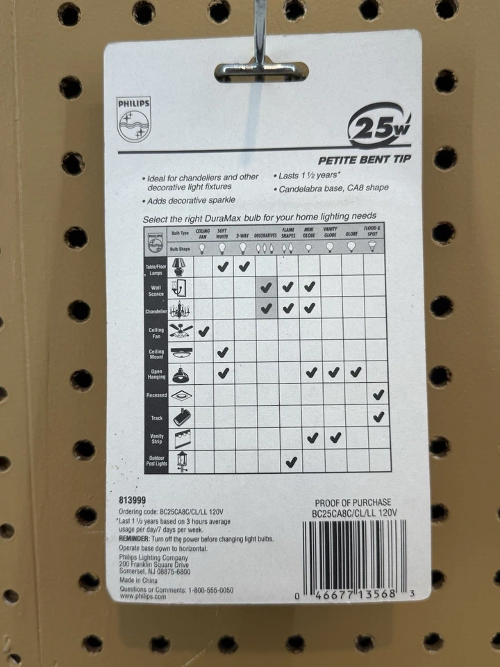 Philips Candelabra Chandelier 25 Watt Light Bulbs Bent Tip 25w Duramax E12 CA - Image 2 of 2