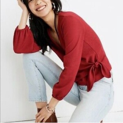 Madewell Texture and Thread Crepe Wrap Top