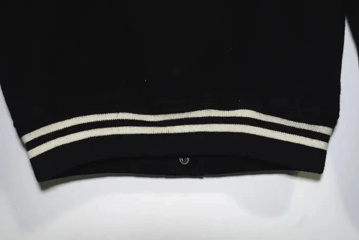 Chaqueta de bombardero universitaria Saint Laurent Paris de lana negra de peluche - para hombre M,L Foto 4 de 4