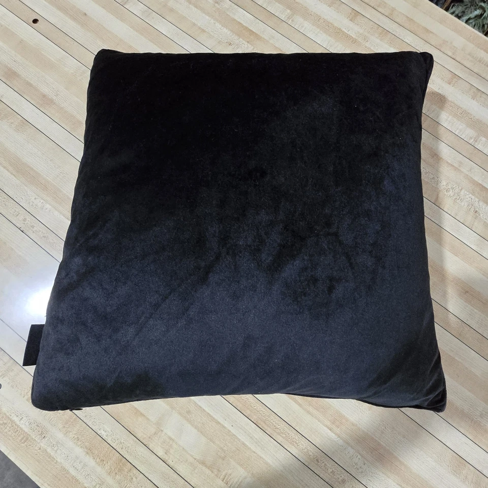 Cynthia Rowley Curious Halloween Skull Velvet Floral Feather Throw Pillow 18.5" - Image 3 of 4