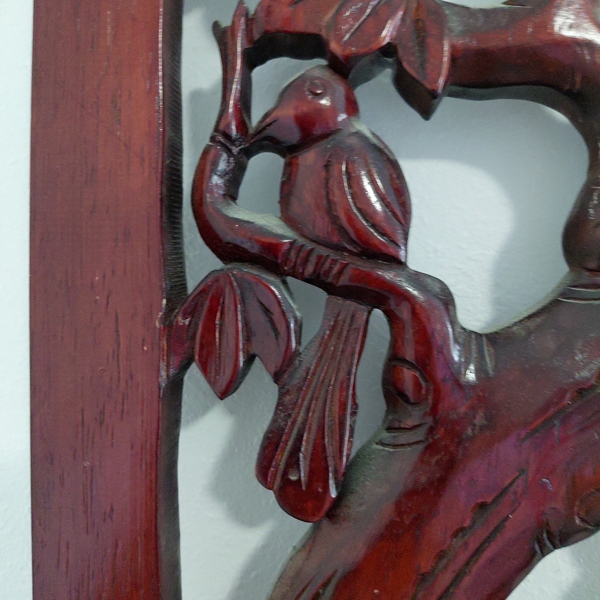 Rustic Home Decor Floral Wood Carved Wall Panel Asian Wood Wall Decor Plaque