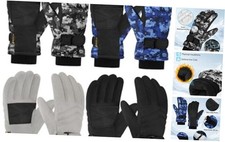 Pairs Kids Winter Snow Gloves 8-12 Years 4 Solid Black, Solid Gray, Blue, Gray