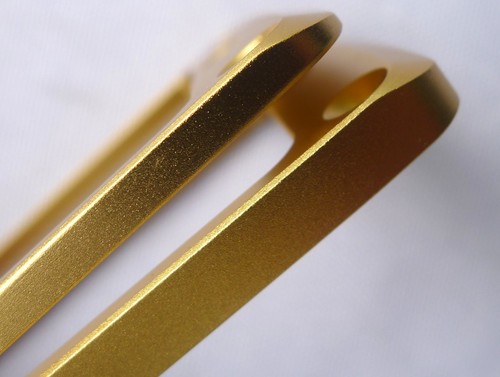 Coppia Anelli Pickup Humbucker Collo&Ponte Alluminio Fondo Piatto. CNC,Oro - Foto 7 di 13