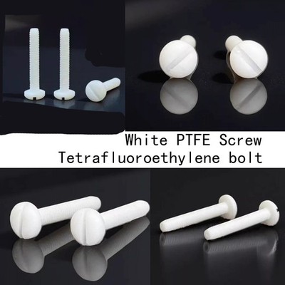 M14 M16 White Color PTFE Slotted Screws One-solt Round Pan Head Screw Bolt