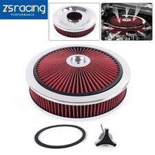 Air Cleaner Set 14 In. X 3 In. Super Flow Washable Red Air Cleaner Kit Raised