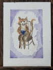 Original Miniature Cat ACEO, from the “Tea & Tails” series  — photo 3